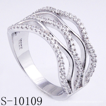 Neue Design Micro Pave 925 Silber Zirkonia Frauen Ring (S-10109)